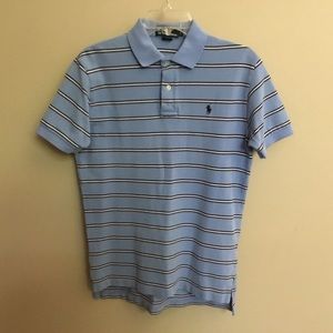 RALPH LAUREN POLO black navy stripe shirt S